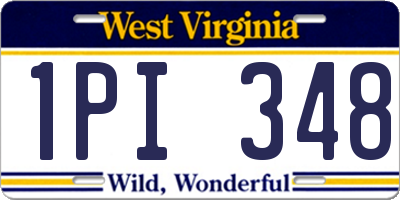 WV license plate 1PI348