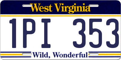 WV license plate 1PI353