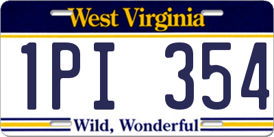 WV license plate 1PI354