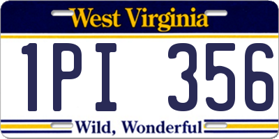 WV license plate 1PI356