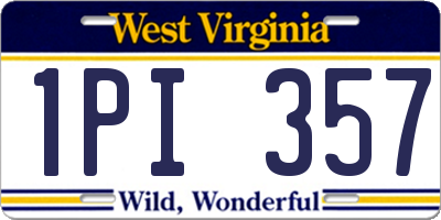 WV license plate 1PI357