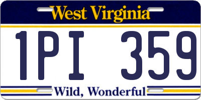 WV license plate 1PI359