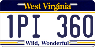 WV license plate 1PI360
