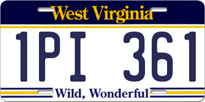 WV license plate 1PI361