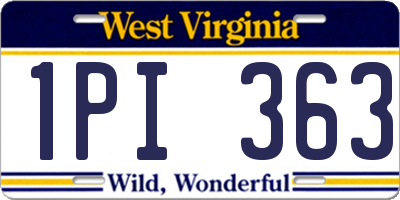 WV license plate 1PI363