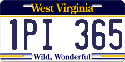 WV license plate 1PI365