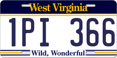 WV license plate 1PI366