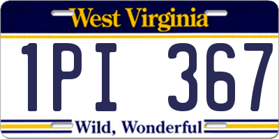 WV license plate 1PI367