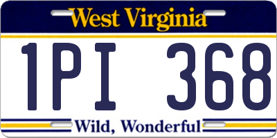 WV license plate 1PI368