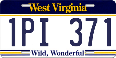 WV license plate 1PI371