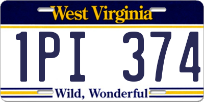 WV license plate 1PI374