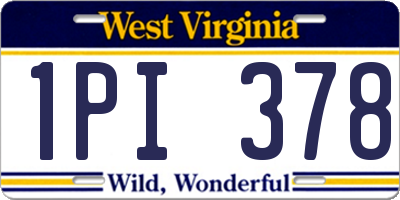 WV license plate 1PI378
