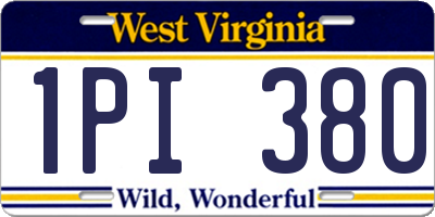 WV license plate 1PI380