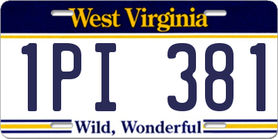 WV license plate 1PI381