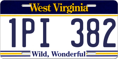 WV license plate 1PI382