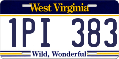 WV license plate 1PI383