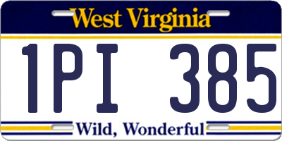 WV license plate 1PI385