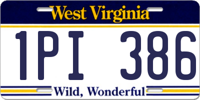 WV license plate 1PI386