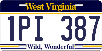 WV license plate 1PI387