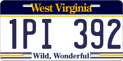 WV license plate 1PI392