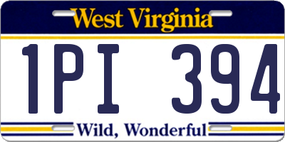 WV license plate 1PI394