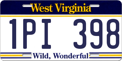 WV license plate 1PI398