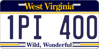 WV license plate 1PI400