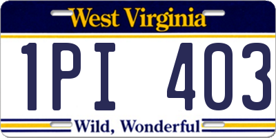WV license plate 1PI403