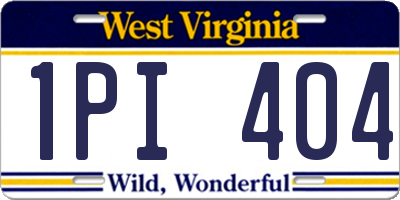 WV license plate 1PI404