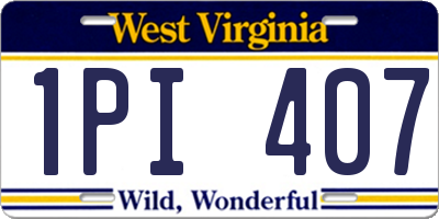 WV license plate 1PI407
