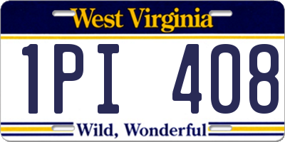 WV license plate 1PI408