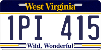 WV license plate 1PI415