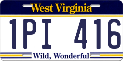 WV license plate 1PI416