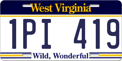 WV license plate 1PI419