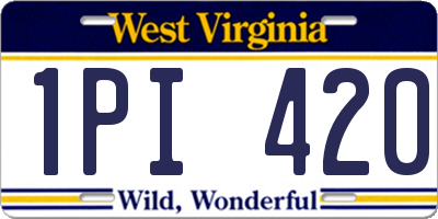WV license plate 1PI420