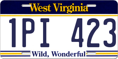 WV license plate 1PI423