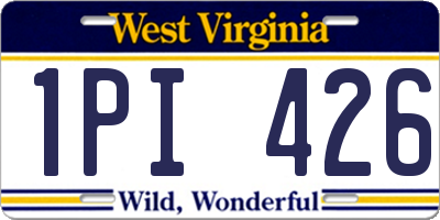 WV license plate 1PI426