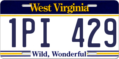 WV license plate 1PI429