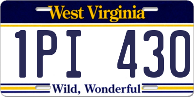 WV license plate 1PI430