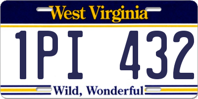 WV license plate 1PI432