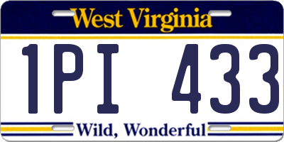 WV license plate 1PI433