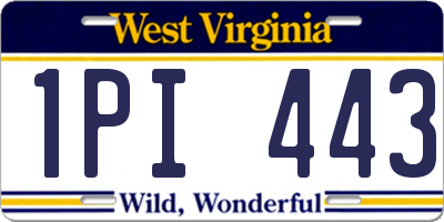 WV license plate 1PI443