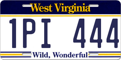 WV license plate 1PI444