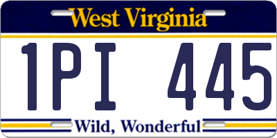 WV license plate 1PI445