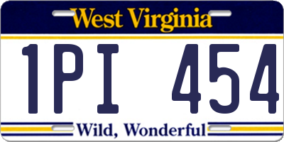 WV license plate 1PI454