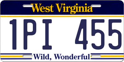 WV license plate 1PI455