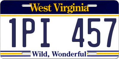WV license plate 1PI457