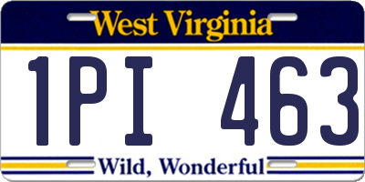WV license plate 1PI463