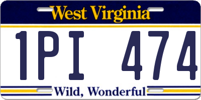 WV license plate 1PI474