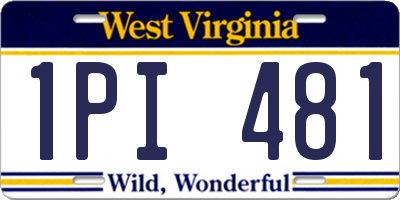 WV license plate 1PI481